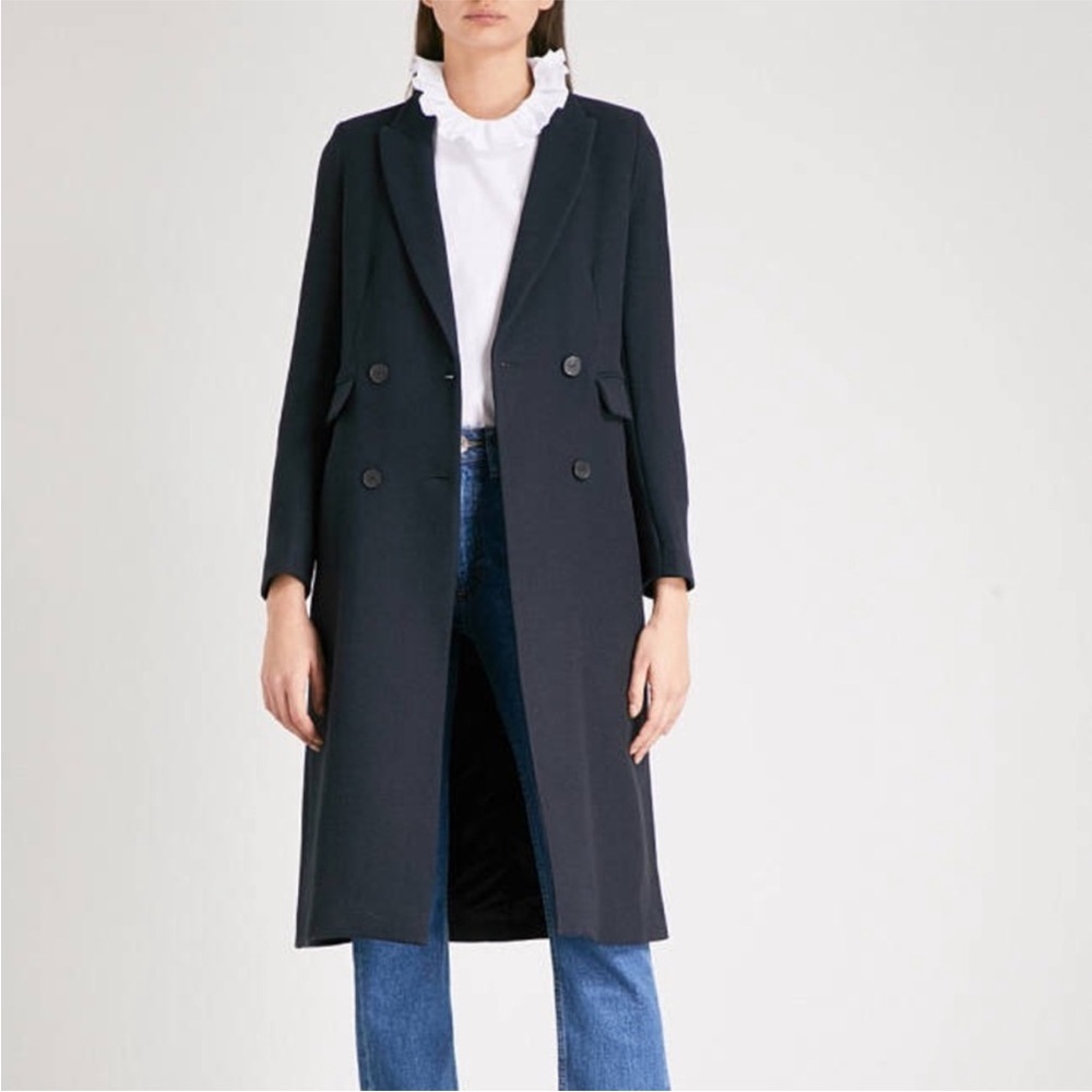 Sandro Navy Blue Wool Coat size 40 (M)
